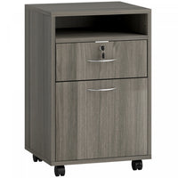 HOMCOM Vertical Filing Cabinet with Lockable Drawer, File Cabinet, Grey