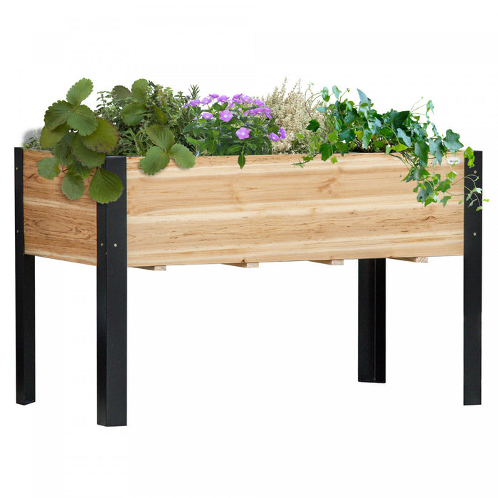 Outsunny 47''x24''x29'' Elevated Planter Box With Legs Raised Garden Bed, Metal Frame Elevated Planter Box For Backyard, Patio To Grow Vegetables, Herbs, And Flowers