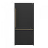 Forno Milano Espresso 31 Inch Bottom Freezer, Black, 17.2 cu.ft. - FFFFD1785-31BLK