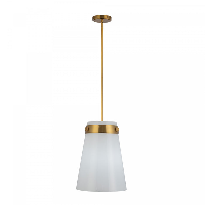 Dahlia 1 Light Pendant 12\", Brushed Brass