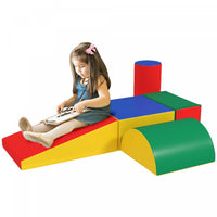 Soozier 5 Pieces Soft Play Climbing Blocks Toys For Toddlers, Climb And Crawl Activity, Modular Kids