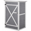 Outsunny 29.9\"x21.7\"x45.3\" Garden Storage Cabinet, Outdoor Storage Shed With Lockable Door With Latch And 2-tier Shelves, Grey