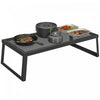 Outsunny Folding Campfire Grill, 36" x 18" Heavy Duty Carbon Steel Grill Grate with Folding Legs, Portable Campfire Cooking Equipment for Outdoor BBQ and Open Fire, Black