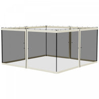 Outsunny Replacement Mosquito Netting For Gazebo 13' X 13' Black Screen Walls For Canopy With Zipper