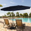 Costway 15FT Double-Sided Twin Patio Umbrella Sun Shade Outdoor Crank Market Base Navy