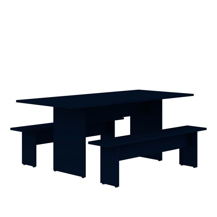 Nomad Modern 3-Piece Dining Set in Midnight Blue