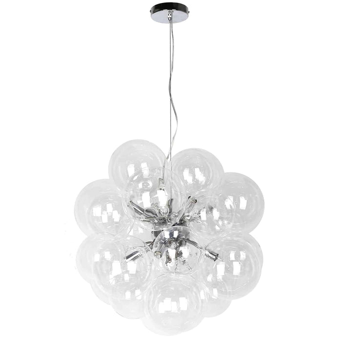 Dainolite Comet 6 Light Chandelier Polished Chrome Finish Clear Glass Lamp