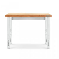 Gladiator 4' Adjustable Height Hardwood Workbench - Hammered White
