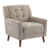 Midway Mid-Century Modern Armchair with Tufted Waffle Stitch, Light Brown, Walnut | Midway Fauteuil Moderne du Milieu de Siecle a Point Capitonne Gaufre, Brun Clair, Noyer