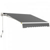 Outsunny 8' X 6.5' Retractable Awning With Led Lights, Uv40+, Dark Grey