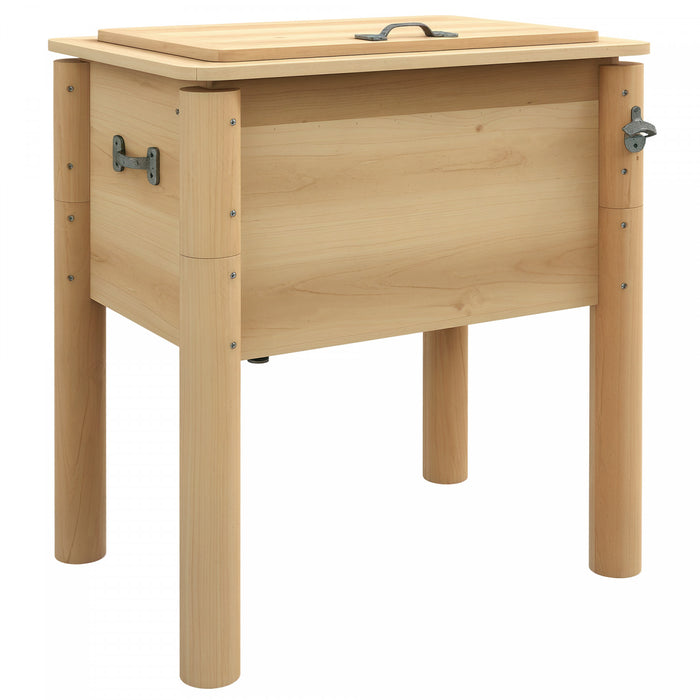 Outsunny 54-Qt Wooden Patio Cooler, Outdoor Cooler Table, Natural