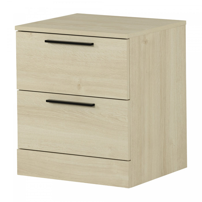 Step One Essential 2-drawer Nightstand - Bleached Oak 