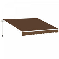 Outsunny 13' X 8' Manual Retractable Patio Awning Sun Shade Outdoor Deck Window Door Canopy Shelter 