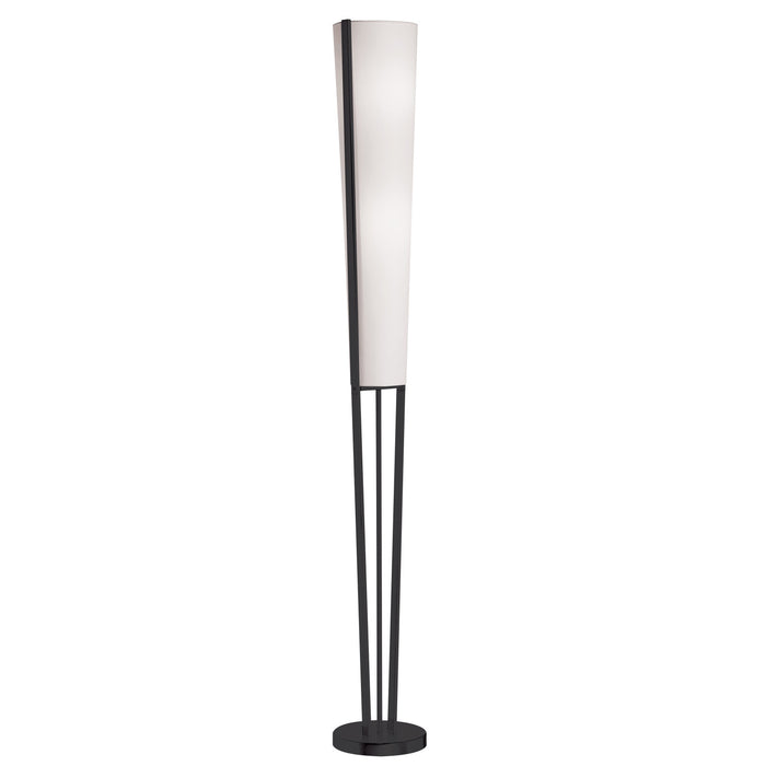 Dainolite Emotions 2 Light Floor Lamp Matte Black White Shade