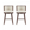 Evalyn Modern Wood Upholstered Barstool in Cream - Set of 2