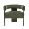 Olivia Velvet Upholstered Accent Armchair with Barrel Back Design and Rubber Wood Frame,Green Accent Chair