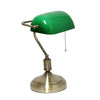 Roosevelt Executive Banker's Desk Lamp with Glass Shade, Apple Green, 15\"H