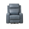 Bellamy 37 in. Leather Match Power Glider Recliner with Adjustable Headrest and USB - Blue