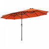 Costway 15FT Patio Double-Sided Umbrella Crank Outdoor Garden Market Sun Shade Orange