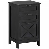 HOMCOM 3 Drawer File Cabinet Filing Cabinet for A4 Letter Size Black