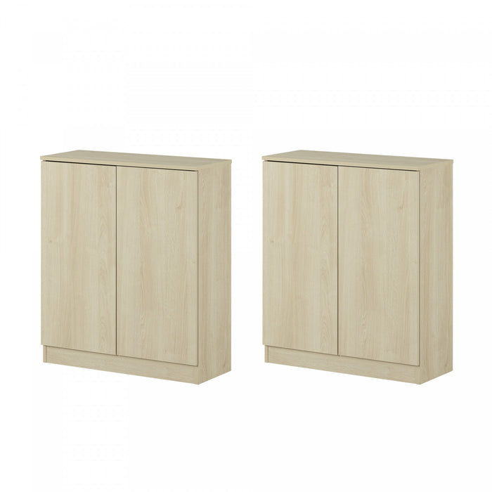 Arum Set Of 2 Sideboards With 2 Doors Bleached Oak - South Shore