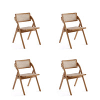 Lambinet Industry Chic Wood Folding Chair in Natural - Set of 4 Dining Chair 