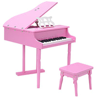 Costway Classical Kids Piano, 30-Key Mini Grand Piano with Music Stand and Bench, Wooden Musical Instrument Toy w/Lid & Music Rack, Gift for Boys Girls Ages 3+