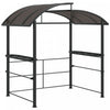 Outsunny 8' X 5' Grill Gazebo Shelter With Interlaced Vented Pc Roof, Outdoor Bbq Canopy With Side Shelves, Aluminum And Steel Frame For Garden, Patio, Backyard, Dark Grey