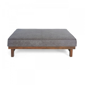 Harrison Large Ottoman Coffee Table with Faux Leather and Storage Function - Grey