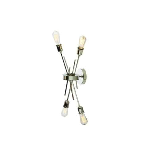 Dainolite Nebraska 4 Light Wall Sconce Burnished Chrome Finish Lamp