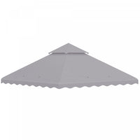Outsunny 10' X 10' Gazebo Replacement Canopy Cover, 2-tier Gazebo Roof Replacement (top Only), Light