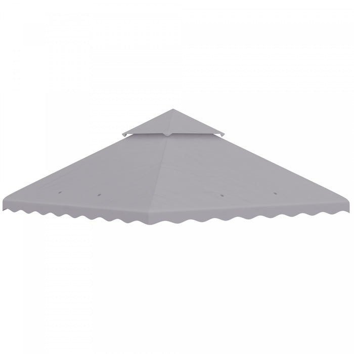 Outsunny 10' X 10' Gazebo Replacement Canopy Cover, 2-tier Gazebo Roof Replacement (top Only), Light Grey