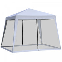 Outsunny 10x10ft Party Tent Canopy With Netting, Patio Screen House Slant Leg Outdoor Gazebo Sun Sha