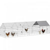 PawHut Metal Chicken Coop, 14' x 3.5' x 3.6' Large Chicken Run with Water-Resistant & Anti-UV Cover, Outdoor Poultry Cage with 6 Doors for 4-6 Hens, Rabbits, Ducks, Geese