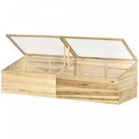 Outsunny Wooden Cold Frame With Openable Roof, Portable Mini Greenhouse For Indoor, Outdoor, Flowers