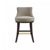 Lucia Modern Wood Chenille Counter Stool in Taupe Bar Stool