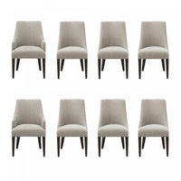 Beever Modern 8-Piece Dining Chair Set in Taupe 