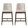 Clara Rubber Wood Bar Stool Set of 2,Walnut