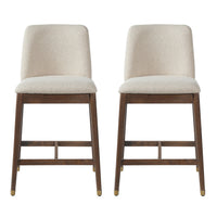 Clara Rubber Wood Bar Stool Set of 2,Walnut 
