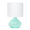 Ryley Glass Raindrop Table Lamp, Teal, 13.75\"H