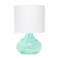 Ryley Glass Raindrop Table Lamp, Teal, 13.75