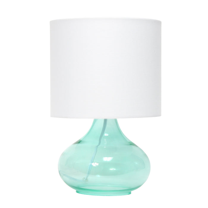 Ryley Glass Raindrop Table Lamp, Teal, 13.75\"H