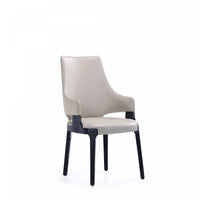 Kara Modern Wood Upholstered Dining Chair in Light Gray 