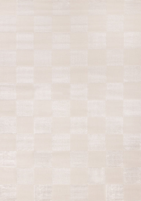 Leonardo White Grey Checkered Area Rug - 5'3\" x 7'7\"