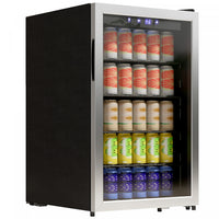 HOMCOM 160 Can Beverage Fridge 4.52 Cu.Ft. Beer Fridge for Soda Drink Wine