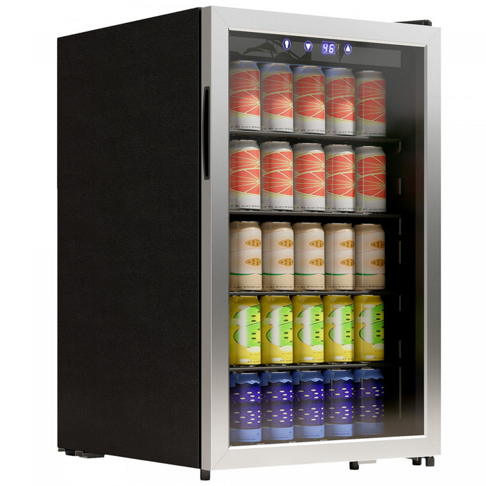 HOMCOM 160 Can Beverage Fridge 4.52 Cu.Ft. Beer Fridge for Soda Drink Wine