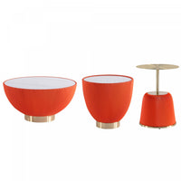 Anderson Modern 3-Piece Coffee Table & End Table Set in Orange 