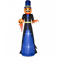 Homcom 10ft Halloween Inflatable Pumpkin Head Reaper Outdoor LED Display