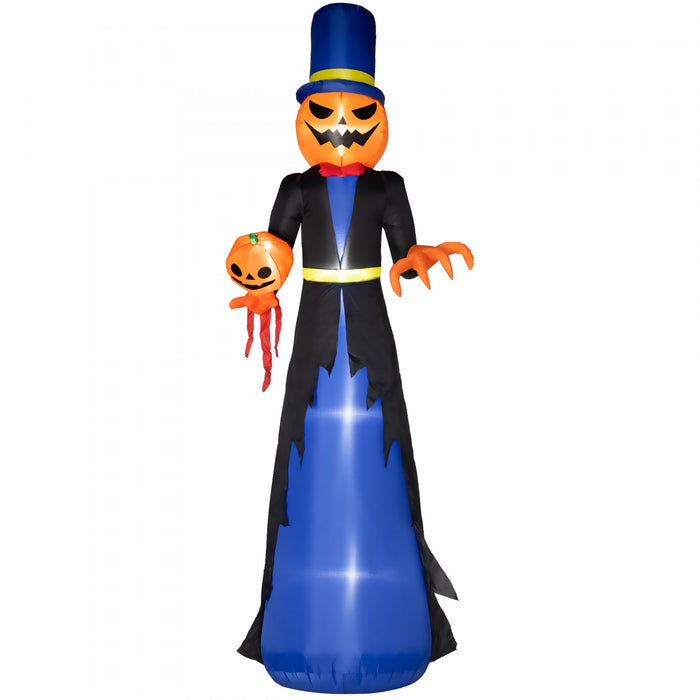 Homcom 10ft Halloween Inflatable Pumpkin Head Reaper Outdoor Led Display