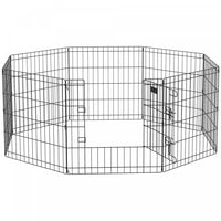 Pawhut Dog Playpen Puppy Play Pen, Pet Exercise Fences For Outside Indoor, Foldable Dog Kennel, 24